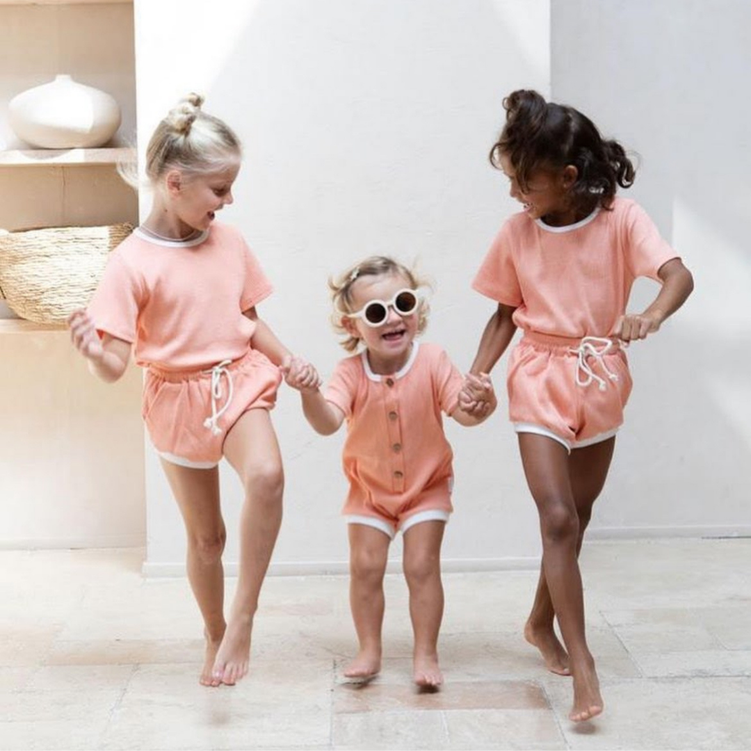 Freddie Romper Coral
