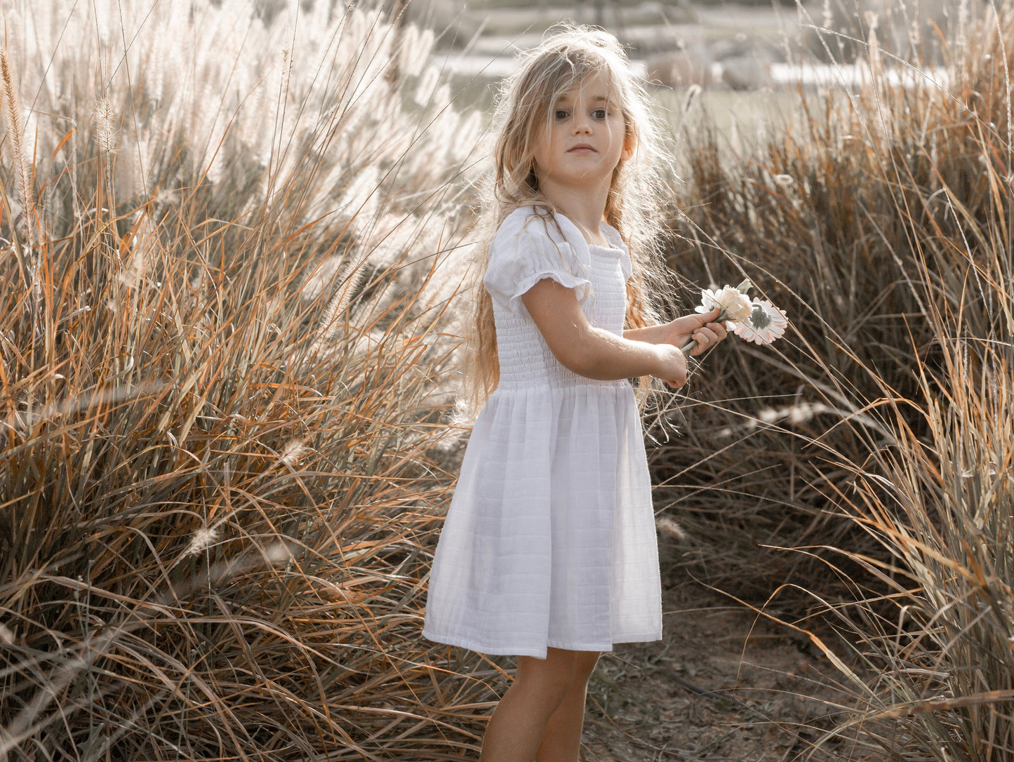 Flora Smock Dress Organic Cotton Muslin