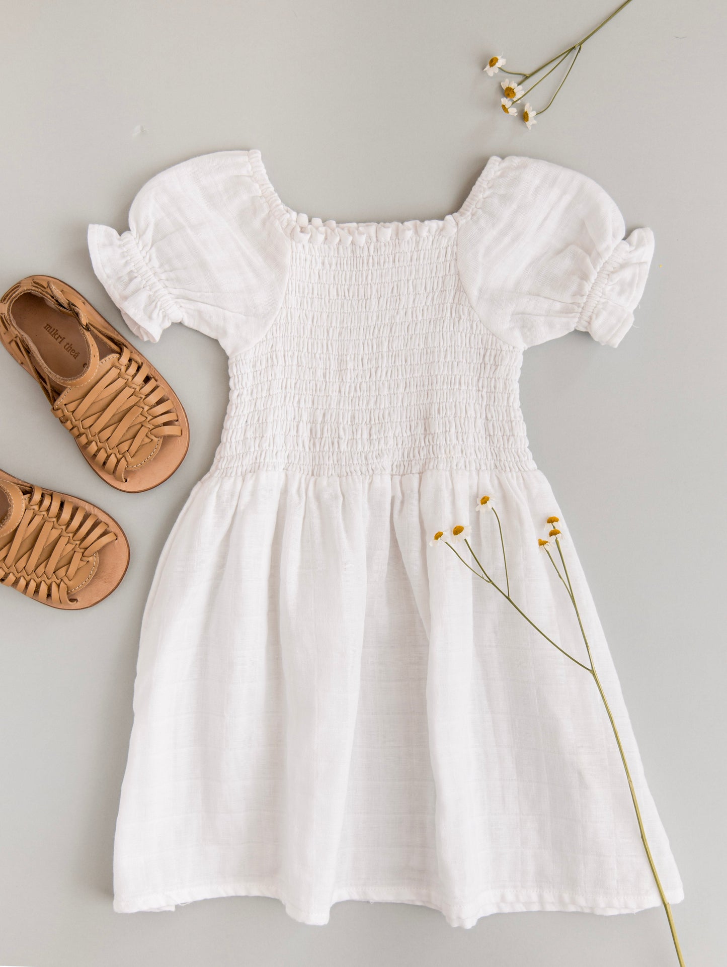 Flora Smock Dress Organic Cotton Muslin